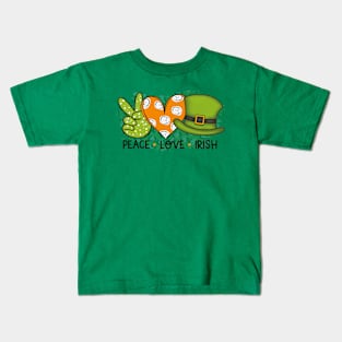 Peace Love Irish, St. Patrick’S Day Shamrock Clover, st. patrick's day gift, Funny st Patricks gift, Cute st pattys gift, Irish Gift, Patrick Matching. Kids T-Shirt